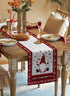 Valentine's Day Table Runner 70 Inches Long, Gnomes and Love Hearts on Wood Grain with Red Lattice Border
