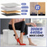 COSYLAND Storage Ottoman 17x13x13in, Leather Rectangle Foot Rest Folding Ottoman for Room Organizer with Handles