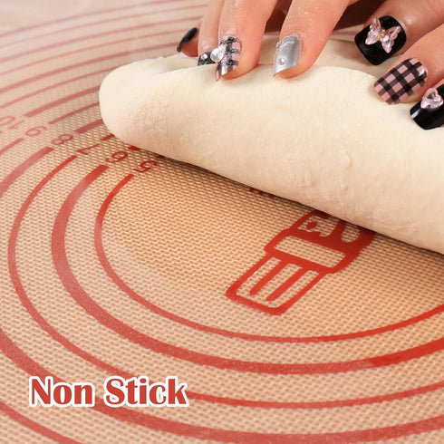 Extra Thick Silicone Pastry Mat, Large NonStick Baking Mat with Measurement for Kneading and Dough Rolling (16×24)