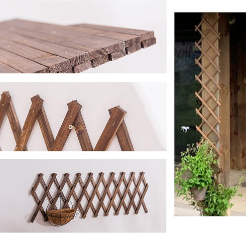 Wooden Lattice Wall-Expandable Plant Garden Trellis for Climbing Plants Outdoor Air Plant Vertical Rack Wall Decor