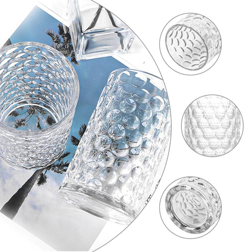 Tonxus Set, 11oz Set, Countertop Bathroom Toothbrush Holder Clear Glass Toothbrush Holder and Bathroom Tumbler Cup
