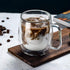 Glass Coffee Mug, 8.5 oz Double Walled Insulated Cup for Tea Coffee Latte Cappuccino Espresso - Set of 1 (Round)