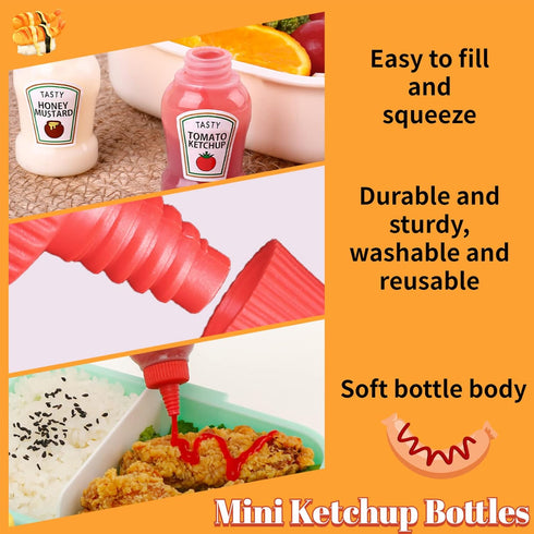 8 Bottles,25ml Niurewan Pcs Mini Ketchup Condiment Squeeze Bottle,Plastic Portable Containers Bottle