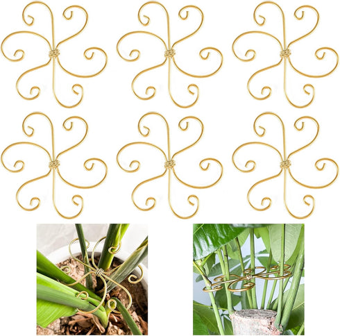 Mewcooss 6pcs Plant Stem Support, Iron Monstera Plants Support, Plant Stem Holder Support