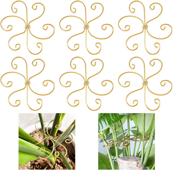 Mewcooss 6pcs Plant Stem Support, Iron Monstera Plants Support, Plant Stem Holder Support