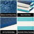6'x9' HUGEAR Outdoor Waterproof Rug Plastic Straw Rugs Washable Reversible Floor Mat Blue Stripe Carpet for Camping RV