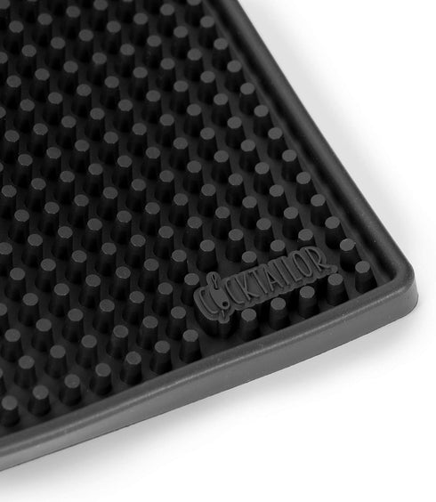 18" 12" 2-pack x Black Bar Mats, - Professional Bartender's Non-Slip Drink Cocktail Mixing Service Mat - Accessories