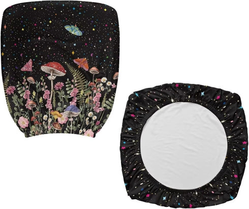 Mushroom Butterfly Office Chair Slipcover, Removable Washable Computer Chair Slipcover for Desk Chairs