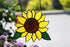 Handmade Sunflowers Gifts Stained Glass Window Hanging, 5×6 Inch Suncatcher Kitchen Decor for Women, Mom, Grandma