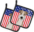 Caroline's Treasures BB2177PTHD American Flag and Wire Haired Fox Terrier Pot Holders - 7 1/2 x 7 1/2