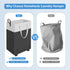 HomeHacks Large Rolling Laundry Hamper, Collapsible Basket on Wheels, Waterproof Clothes Hamper for Bathroom, Bedroom &