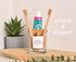 onsogi Countertop, Countertops 1 Pack Glass Toothbrush and Toothpaste Holder with Bamboo Divider for Bathroom