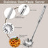 Set, Patelai Stainless Steel Spaghetti Spoon and Pasta Tongs Long Handle Noodle Server Tools with Drain Holes, Non-slip