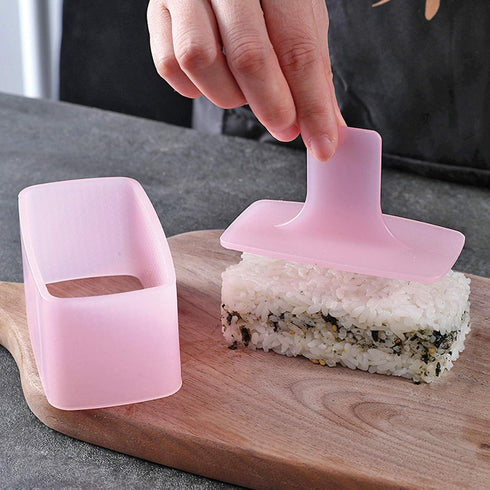 Musubi Maker Press, 2 Pack Rice Ball Mold, Rectangle Thousand Layer Sushi Maker Mold (Pink)