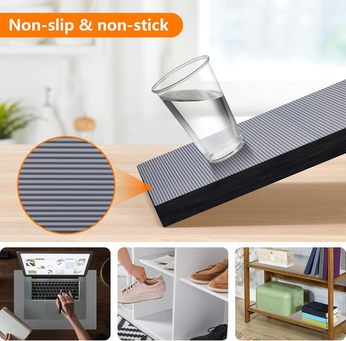 Shelf Liners for Kitchen Cabinets, Non-Adhesive EVA Material Waterproof Mats, Clear 17.3 x 78.7 Inches
