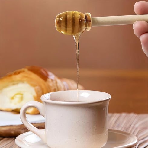 CINBILCORN 4 Sticks,3 Inches Pcs Wooden Honey Dipper Honey Comb Stick Honey Spoon Honey Wand for Honey Collecting