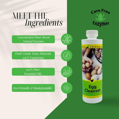 Care Free Enzymes 33.9 oz CareFree Enzymes Egg Washer & Egg Cleaner Natural Enzyme Egg Wash for Fresh Farm Eggs, Safe