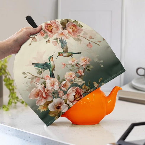 Hummingbird Flower Tea Cozy, Insulated Teapot Cover for Kitchen Accessory, Keeps Tea Pot Warm