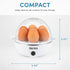 7 AROMA Overly Easy Egg Cooker, Steamer, and Electric Egg Poacher | XL Capacity Egg Steamer Fits Eggs