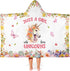 Caiibaoob Unicorn Hooded Bath Towels for Girls,Soft Cotton Swimming Shower Beach Blanket (Unicorn)