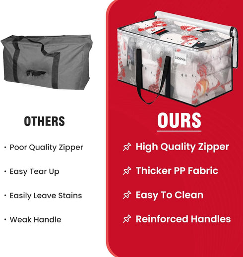 Clear Moving Bags Heavy Duty Extra Large - Moving Supplies with Reinforced Handle, Storage Bags for Packing Essentials