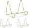 BANBERRY DESIGNS 6" H Wire Easel Display Stand Plate Holders - Set of 3 Smooth Plated Brass Metal
