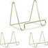 BANBERRY DESIGNS 6" H Wire Easel Display Stand Plate Holders - Set of 3 Smooth Plated Brass Metal