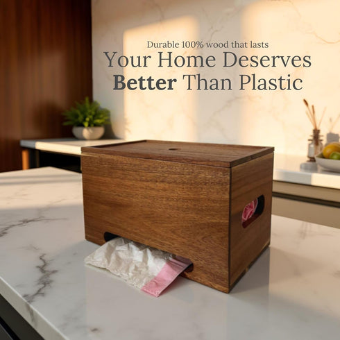 13-Gallon Trash Bag Holder Dispenser Storage for Under Sink, Kitchen, and Laundry Room with Wall Mount Option