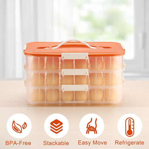 3-Layer 54 (3-Layer, BTSKY Deviled Egg Platter with Lid, Slots Deviled Eggs Carrier, Clear Portable Egg Holder