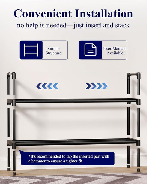 Closet 17.3~30.2L 16.3H Kitsure Shoe Rack for - Expandable Shoe Rack for Entrance, Rustproof Shoe Organizer