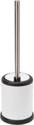 Bath Bliss Toilet Brush and Holder - Self Closing Lid, 360 Degree Brush Head, Compact Size, White