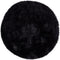 uxcell Faux Fur Round Rug - Fluffy Area Mat for Bedroom Floor Sofa Living Room 2 x 2 Feet Black