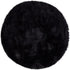 uxcell Faux Fur Round Rug - Fluffy Area Mat for Bedroom Floor Sofa Living Room 2 x 2 Feet Black