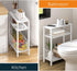 3 Yoobure Narrow Side Table with Storage Basket, Small End Table for Small Spaces, Skinny Side Tables Living Room