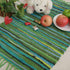 Chindi Rag Rug, Machine Washable Cotton Reversible Rag Rug Hand Woven Multi Color Striped Area Rug Floor Rugs for Bedroom, Living Room, Kitchen and Laundry Room (20'' x 31", Green) by Zeafeel