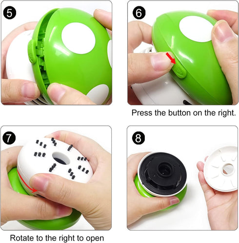 Honbay Mini Cute Table Dust Vacuum Cleaner - Mushroom Shaped Portable Corner Desk Sweeper (Green)