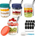 4 Pack Overnight Oats Containers with Lids and Spoons, 16 oz Airtight