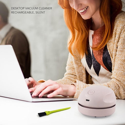 HEEPDD Mini Vacuum er, Desktop Vacuum er Pink Portable Mini Handheld Desk Vacuum er USB Charging for Office Home School Classroom by HEEPDD