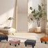 Poofzy Small Foot Stool Ottoman, Linen Ottoman Foot Rest with Legs, Rectangle Foot Rest for Couch, Footstools