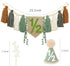 6 1/2 Half Birthday Decorations Baby Boy,Sage Green Months High Chair Banner With Cone Hat And Cake Topper,Jungle Theme