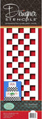 Designer Stencils C721 Checkerboard Cake Stencil Side, Beige/Semi-Transparent