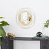 Gold Circular Art Mirrors for Wall, Classic Metal Iron Frame Decor for Living Room, Bedroom, Bathroom