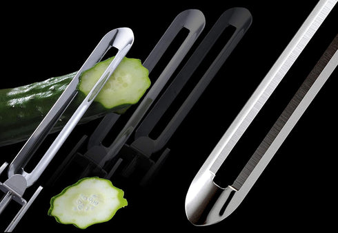 Long Vegetable Peeler, 8.5 Inch Stainless Steel with Plastic Safety Cover, Seki Japan