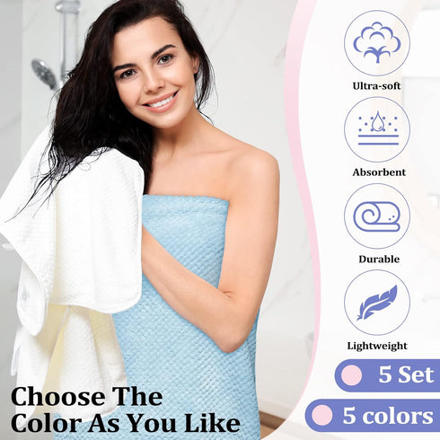 20 Set 5 5 10 Mixweer Pcs Bath Towel and Washcloths for Bathroom Includes Bath Towels Hand Towels Washcloths, Soft