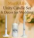 Unity Candle Set for Wedding Ceremony & Reception – 6” Pillar & Two 10” Taper Candles – Handmade in USA, White