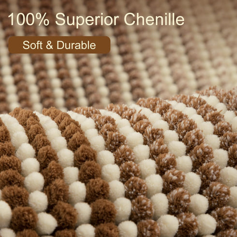 BSICPRO Bathroom Rugs, Non Slip Bath Mat Rug, 17 x 24 Inches Water Absorbent Chenille Floor Mats