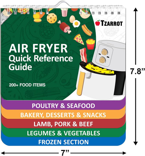 Air Fryer Cheat Sheet Magnets Cooking Guide - Over 200 Foods, Air Fryer Cooking Times Chart, Instant Air Fryer