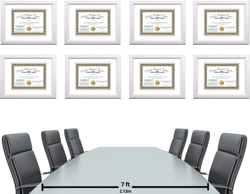 Creative 7x9 White Diploma Frame with Glass Easel, Wall Hangers, Holds 10x12 Media without Mat