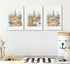 3 Pcs Woodland Animal Nursery Canvas Wall Art Cute Wild Animals Poster Print Fox Bear Deer Painting Picture for Kids
