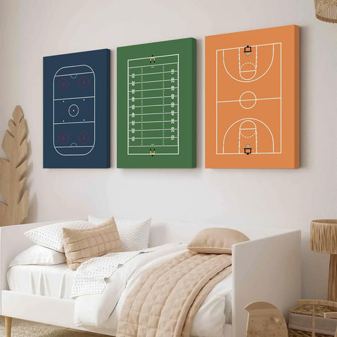 SYYANKK 16x24x3 Inch Boys Sports Wall Art Decor Nursery Kids Canvas Art Children Toddler Wall Art Basketball Boys Room